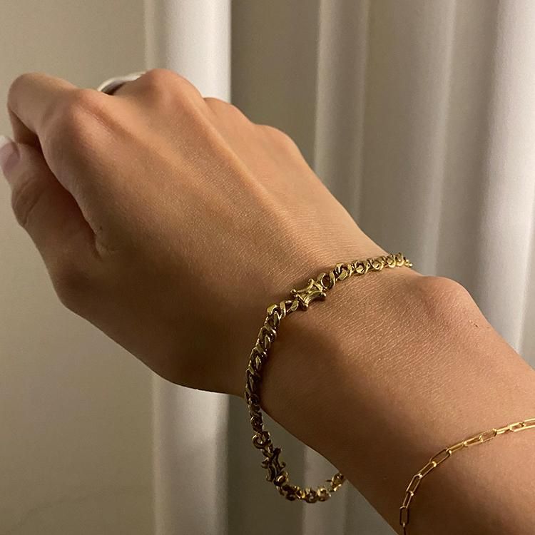 マカダムプレートブレスレット ゴールド ヴィンテージ|セリーヌ CELINE