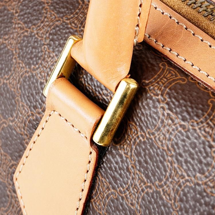 マカダム柄ミニボストンバッグM15/2 ブラウン×ベージュ ヴィンテージ