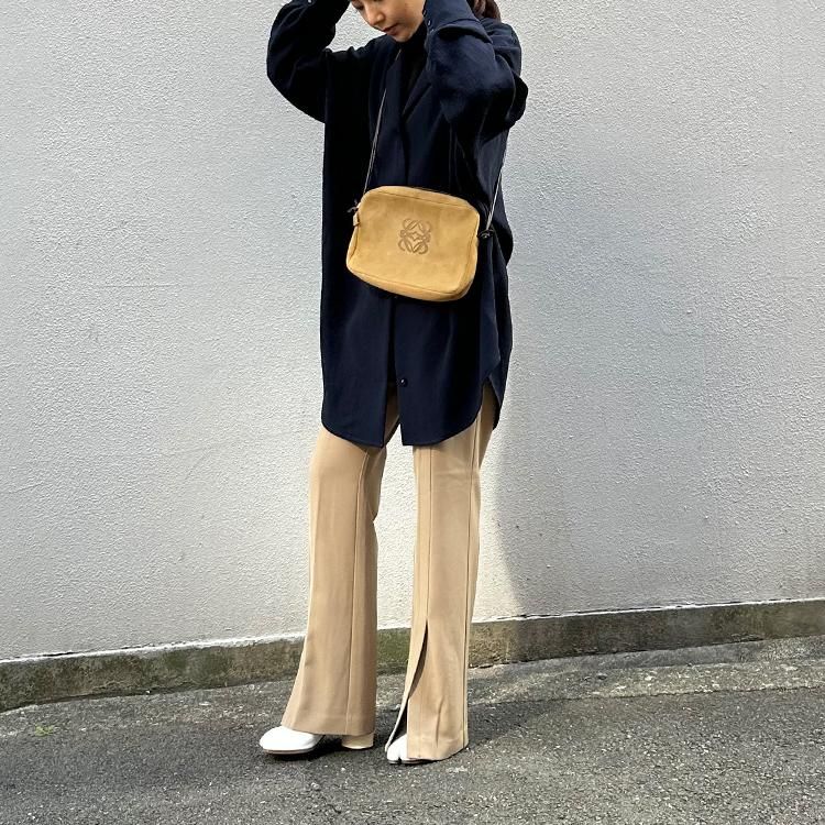 アナグラムスエードショルダーバッグ ベージュ×ブラウン ヴィンテージ