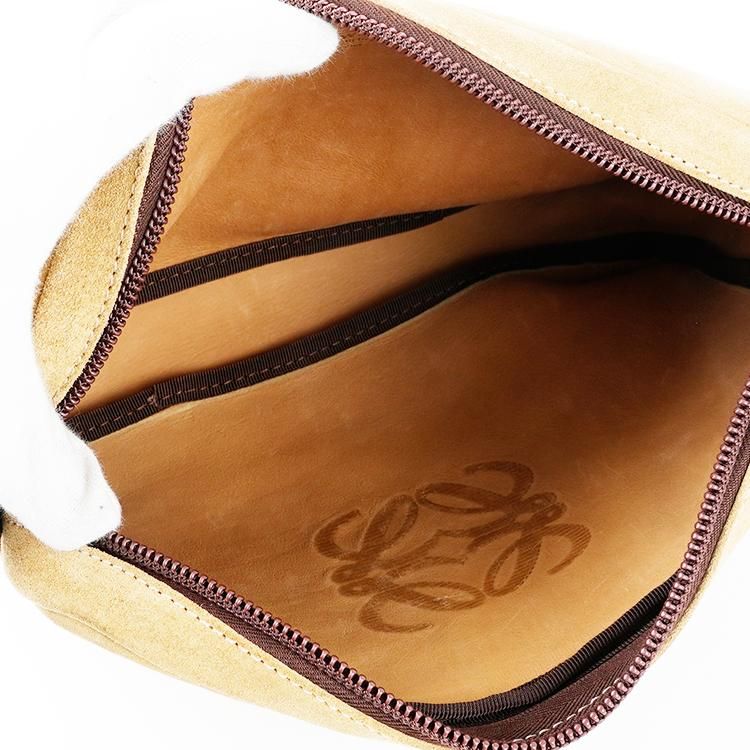 アナグラムスエードショルダーバッグ ベージュ×ブラウン ヴィンテージ