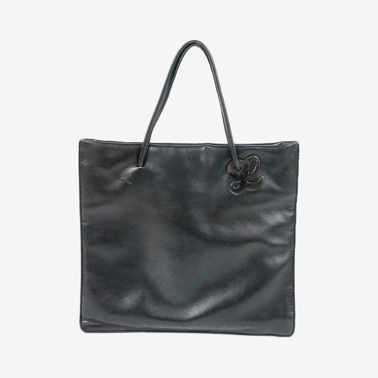 レザースクエアミニトートバッグ ブラック ヴィンテージ|ロエベ LOEWE