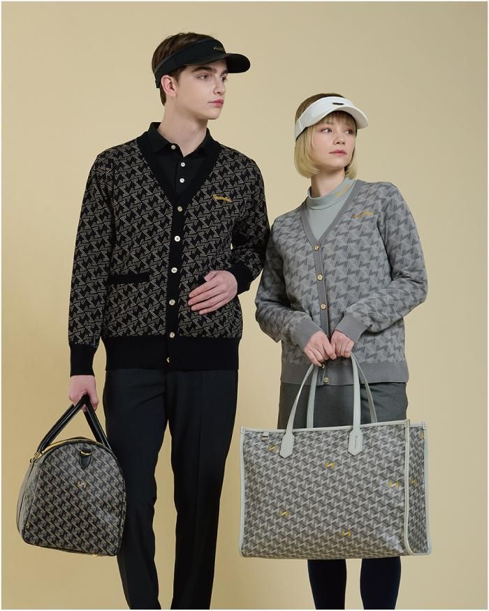 レザレクション メンズ GMジャガードニットカーディガン / ブラック GM