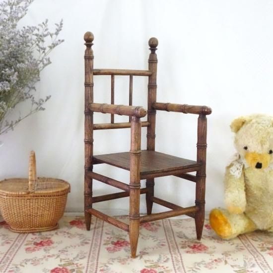 アンティーク ドールチェア | フランス 木製ドールチェア バンブー