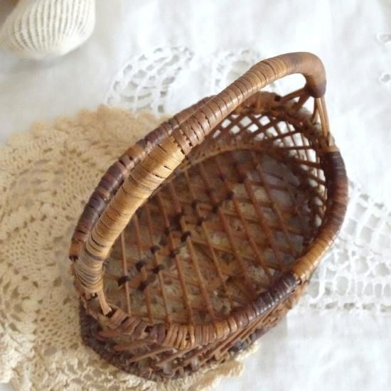 アンティーク バスケット パニエ | フランス 籐のドールパニエ 人形用