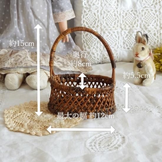 アンティーク バスケット パニエ | フランス 籐のドールパニエ 人形用