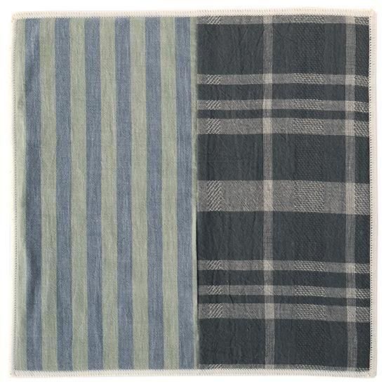 パイル＆ハンカチ SWITCHING グレーチェック×グリーングレーストライプ