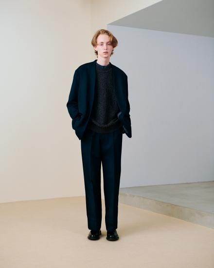 YOKE | DETACHABLE COLLAR TAILORED JACKET(OCEAN NAVY