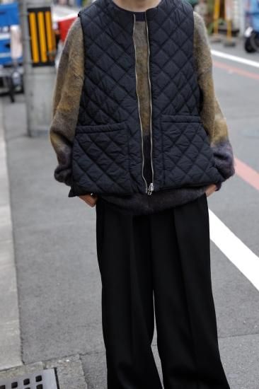 YOKE | QULTING PADDED VEST(BLACK) | キルティングパデッドベスト
