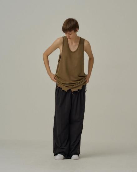 ANCELLM | アンセルム DAMAGE TANK TOP(BROWN) / ダメージタンクトップ