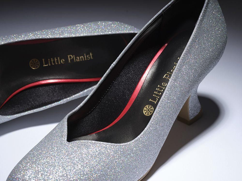 プロ用 ヒール高7.5cm（キラ・シルバー）婦人（22.0～25.5cm