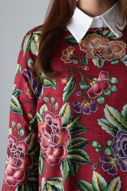 vintage】KENZO / boat neck floral tops - Madder vintage