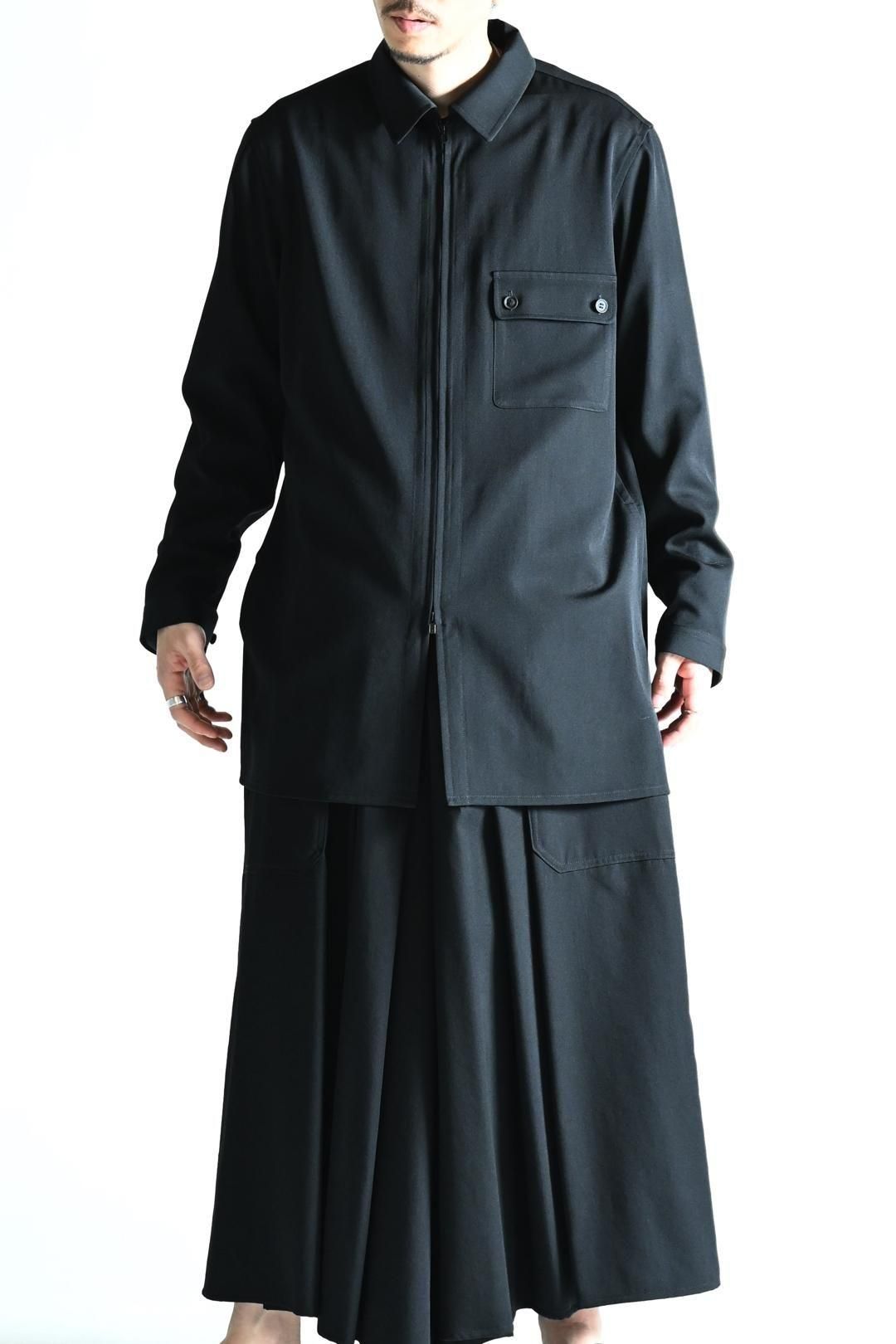 Yohji Yamamoto POUR HOMME ウールギャバジンファスナーブラウス - Ka