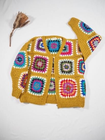 MacMahon Knitting Mills クロシェVネックカーディガン