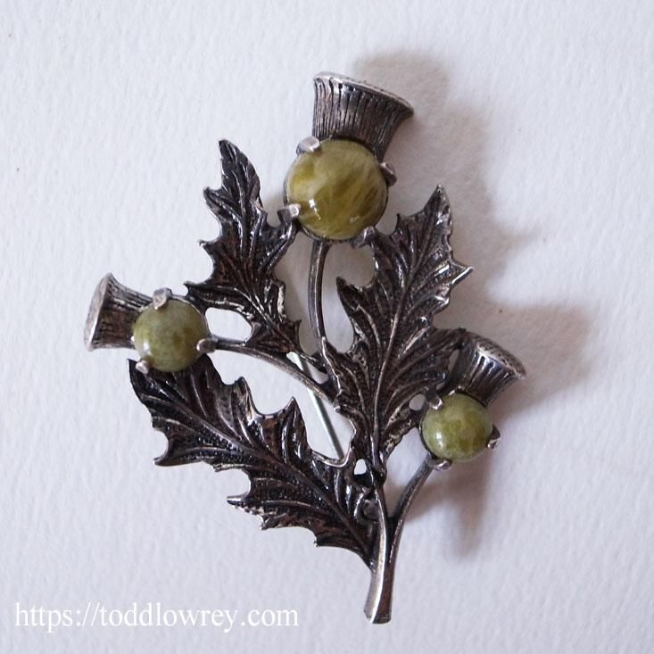 スコットランドの銀アザミ、アイルランドの瑪瑙石 / Vintage Sterling