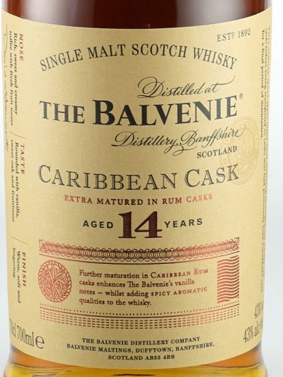 バルヴェニー 14年 カリビアンカスク 【正規品】 | 武川蒸留酒販売