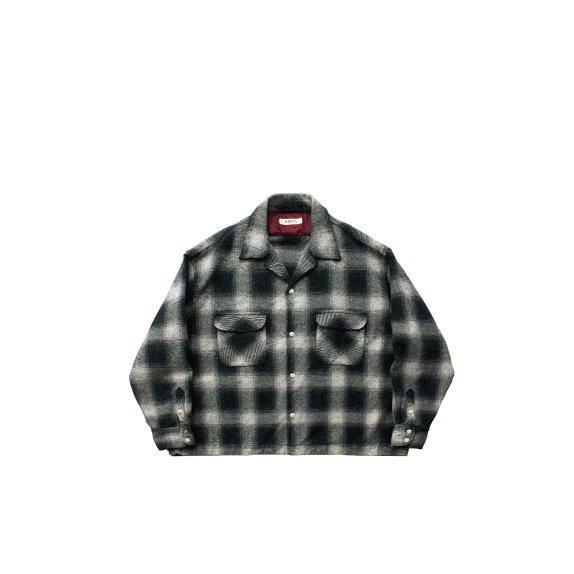Ombre check open collar long sleeves shirt - H.UNIT