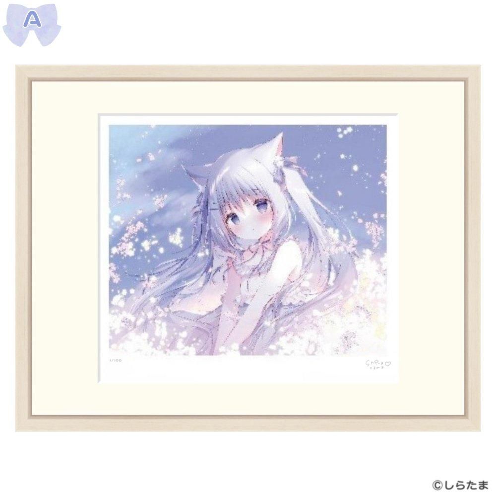 直筆サイン入りアートグラフ しらたま しらたまこ しろいいぬ くろい