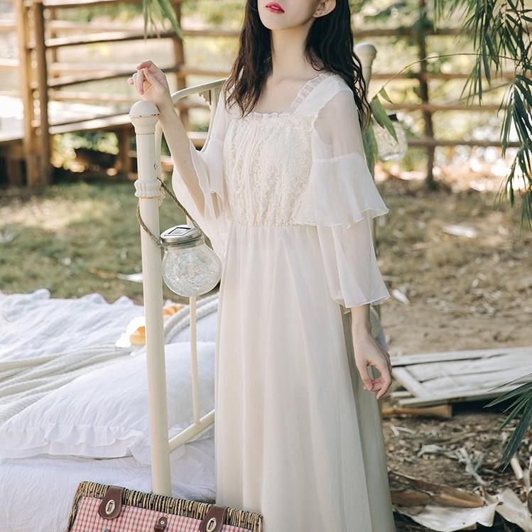 お呼ばれにもおすすめ 上品かわいいティアードシフォンのミディ丈袖