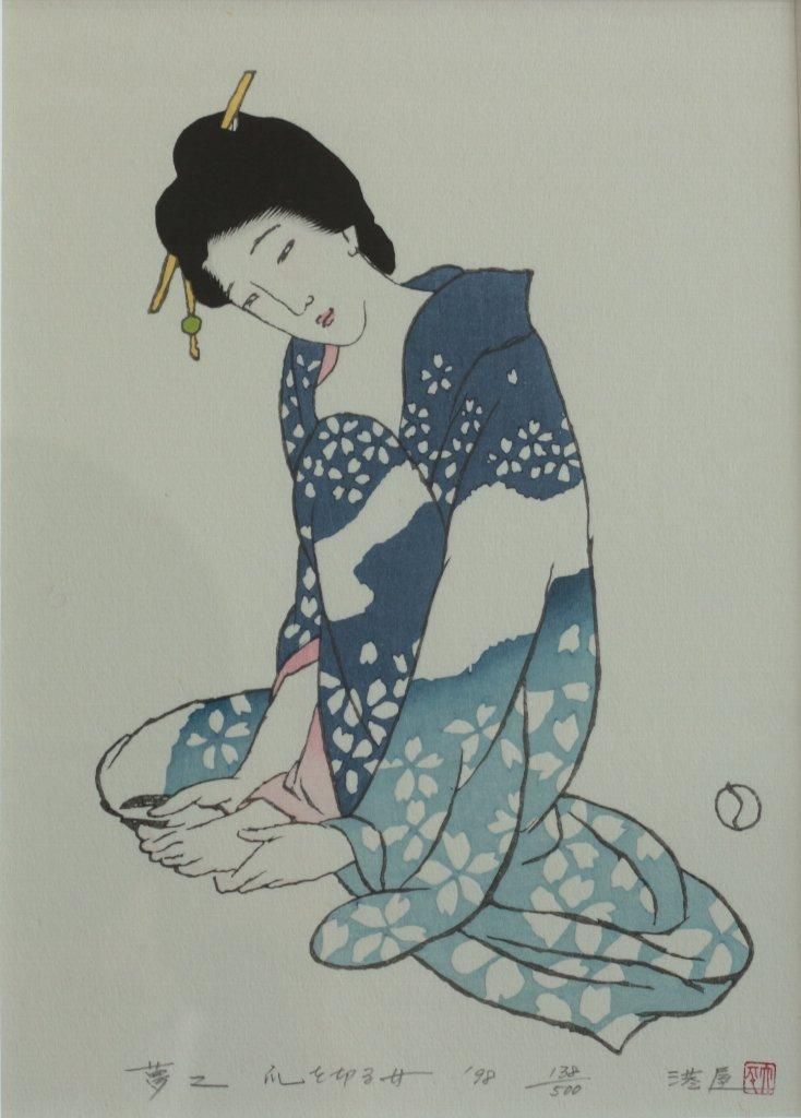 竹久夢二 木版画 版元港屋 452/500 竹久夢二 木版画 版元港屋 452/500