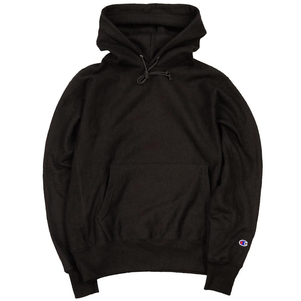 CHAMPION USA [REVERSE SWEAVE 12oz. PULLOVER HOODIE] (BLACK
