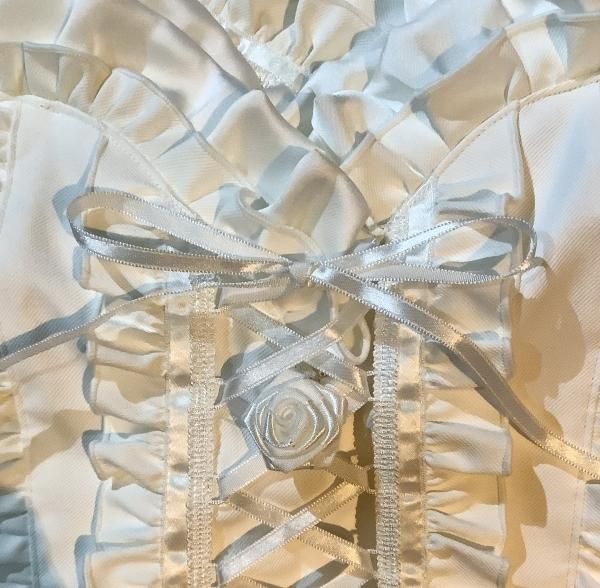 ◇受注商品◇編み上げチョーカー+バラアクセサリー付き総フリル