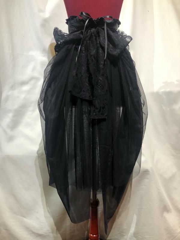 バッスルベルト付き編み上げコルセット型ベルト：黒 - MARBLE ~online