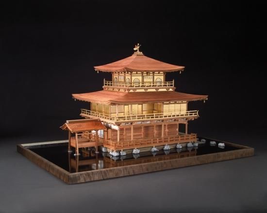 d*7様 小林工芸 1/50金閣寺 ジオラマ 完成品 ウッディージョー 01 小林