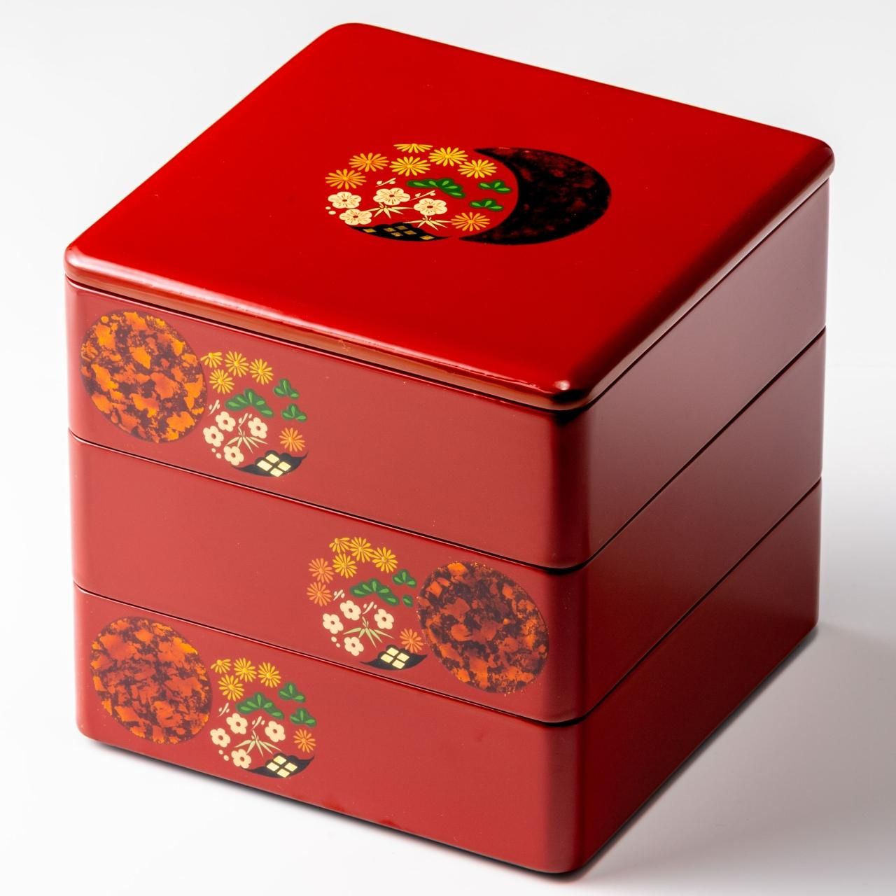 重箱 花丸 6.5寸 - 秀衡塗工房 丸三漆器 オンラインストア