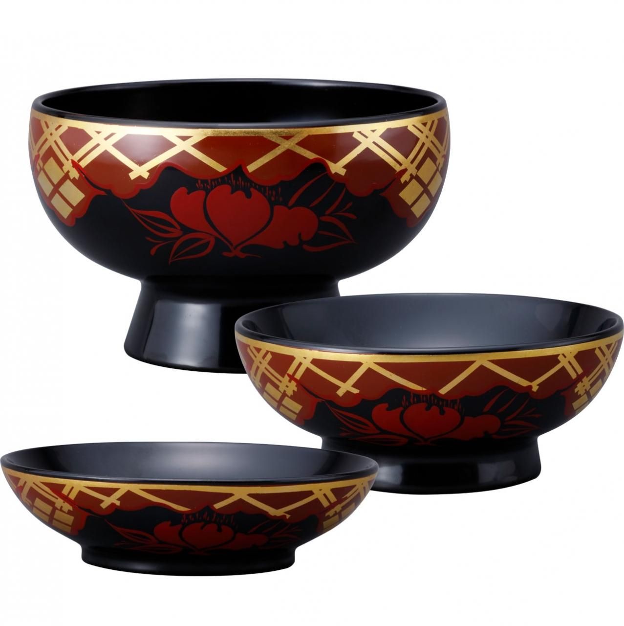 椿文漆絵椀 - 秀衡塗工房 丸三漆器 オンラインストア