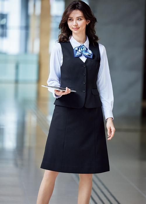 AS2333 (ボンマックス)BONOFFICE スカート仕事向きウエストゴム ｜事務服