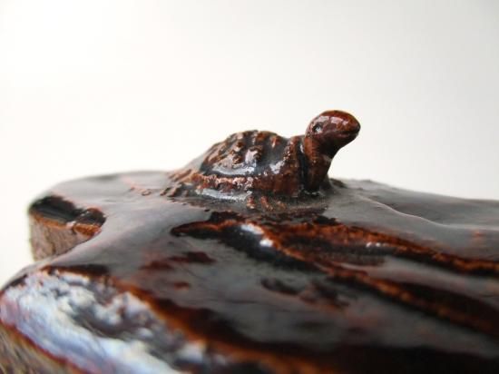 大樋焼 玄々斎好 亀の洲香合 二十五ノ内 (共箱)十代 大樋長左衛門