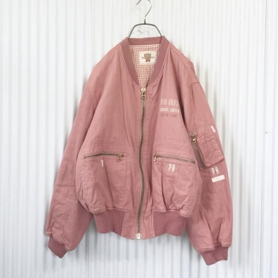PINK HOUSE MA-1タイプブルゾン バックロゴ くすみピンク- 古着屋マッシュ