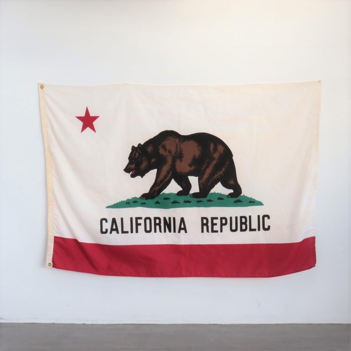 アメリカ ヴィンテージ カリフォルニア州旗 コットン フラッグ