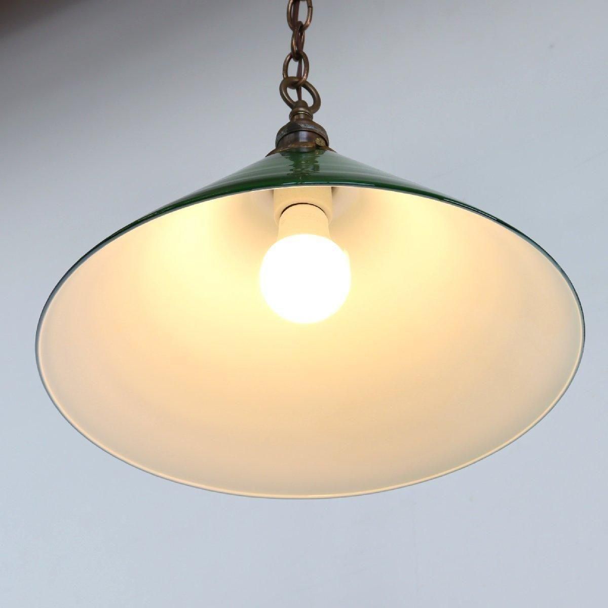 ヴィンテージ グリーンガラス ペンダントランプ -通販-ローズボール