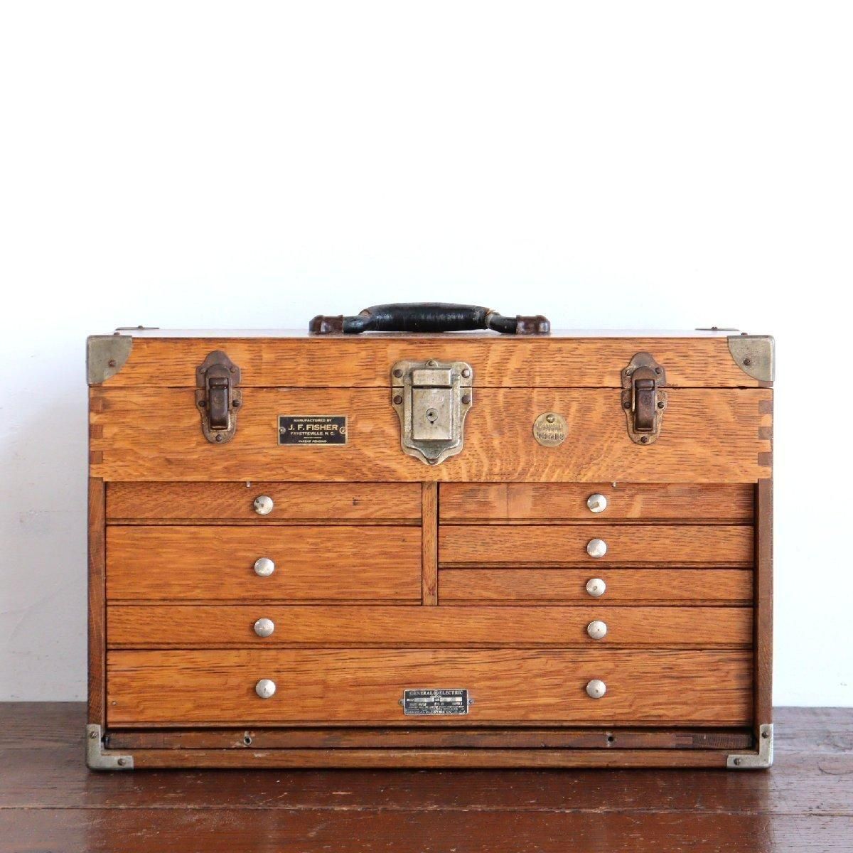 ヴィンテージ ウッドツールボックス 工具入れ -通販-ローズボール