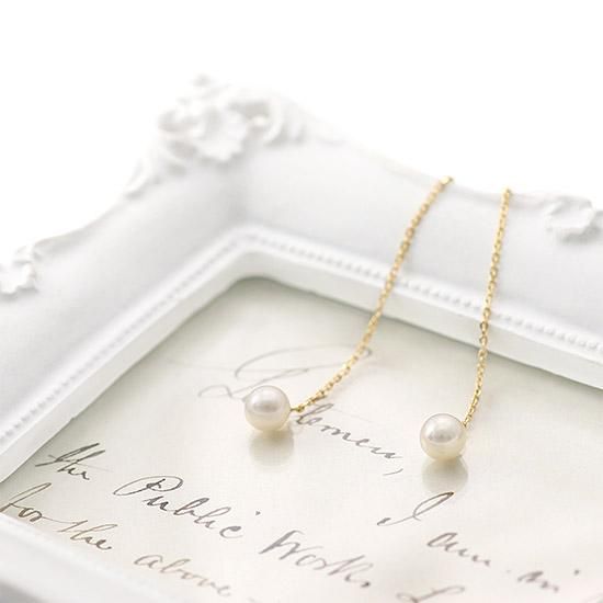 女性へのプレゼント K18YG 淡水真珠 アメリカンピアス 18金イエロー