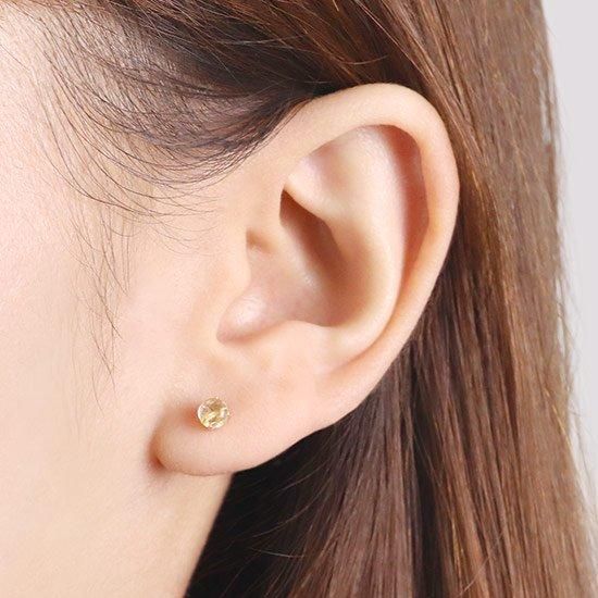 K18PG ルチルクォーツ ピアス プレゼントに【JEWELRY ROLA/ジュエリー