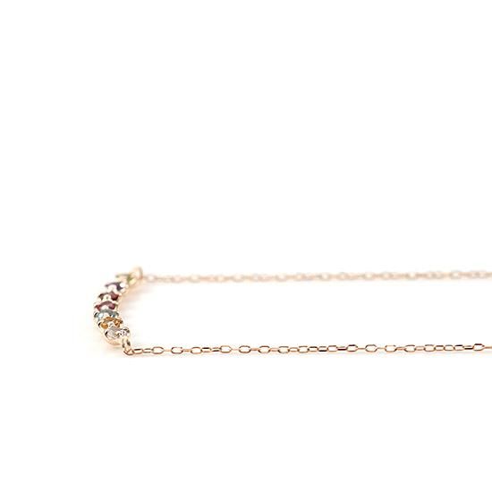 女性へのプレゼント K10PG アミュレット 7色 ネックレス 10金ピンク