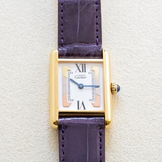 カルティエ must de TANK SM [クォーツ・トリニティゴールド