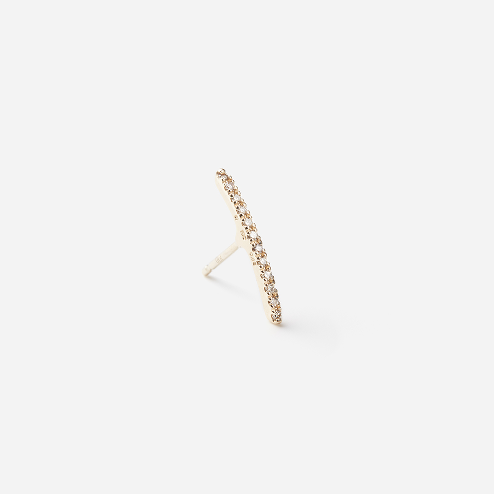 Hirotaka（ヒロタカ) Gossamer Diamond Short Bar Earring