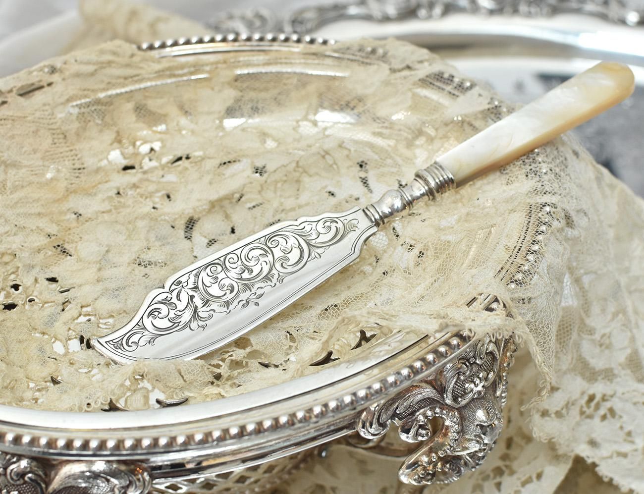 UD 800 DELUXE 銀製品 プレート・ナイフ インドネシア アンティーク UD