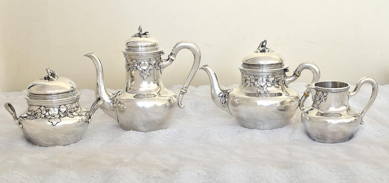 仏アンティーク銀器【銀950】小さなティー/コーヒーセット Puiforcat