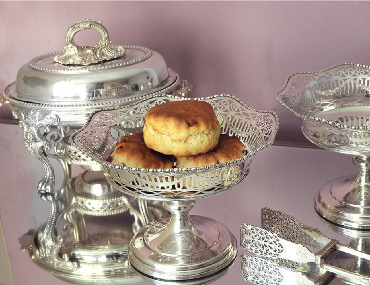 英国アンティークシルバー【純銀】1914年 透かしのコンポート 466g