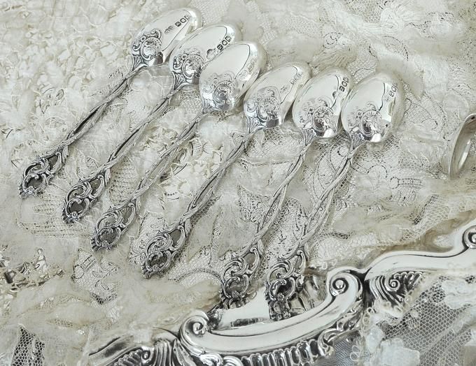純銀】1903－1904年 ティースプーン&シュガートングセット G&S Company