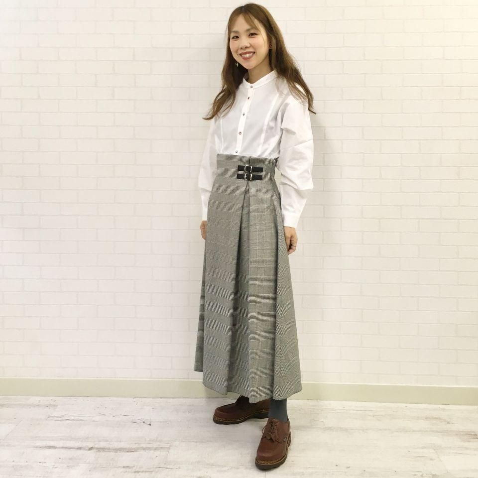 O'neil of Dublin - 左2本ベルト ハイウエストAラインスカート