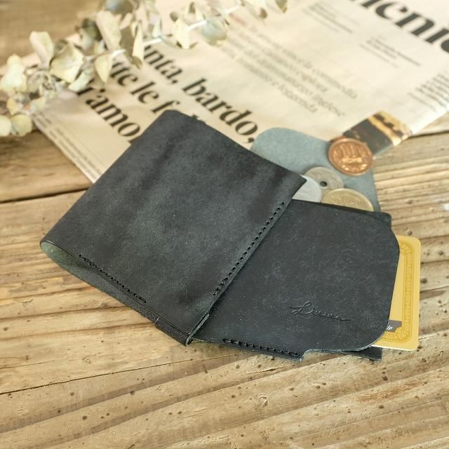 フレキシブルウォレット / ブラック - 革コインウォレット、バッグ等の