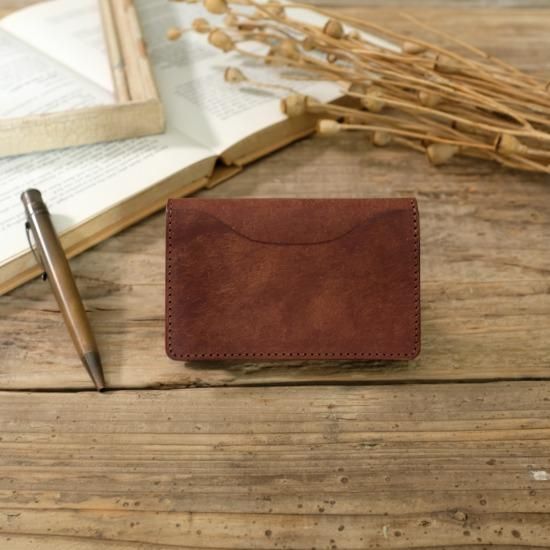 プエブロ コンビカラー名刺入れ / ダークブラウン - 革コイン