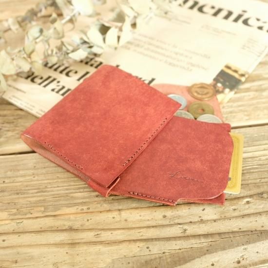 フレキシブルウォレット / ブリックレッド - 革コインウォレット