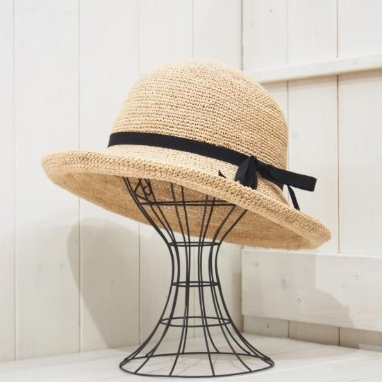 ラフィア糸入りかぎ編み ソフトハットセーラ