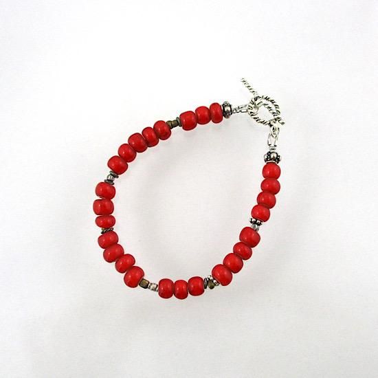 ホワイトハーツブレスレット 7mm - インディアンジュエリー専門店 Sandia